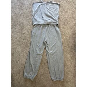 Gray Loungewear Set Women's Medium Sleeveless‎ Crop Top High Waist Sweatpants